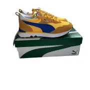 Puma Rider Fv Essentials Lace Up Mens Yellow Sneakers Casual Shoes 38718003