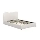 Artiss Bed Frame Double Size Mattress Base Wooden Platform Boucle White DARA
