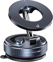 Jkoailiwi 360° Adjustable Nano Gel Vacuum Magnetic Phone Holder, [118+LBS Strongest Suction & 3500gf Strongest Magnetic] Car Phone Holder for Magsafe, Suction Cup Phone Mount for iPhone 16 Pro Max