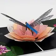 Dragonfly on the Lotus 3D Pop up Card, Pop up cards Australia, Birthday Cards, Handmade Cards for Mother's Day, Anniversaries, Get Well, Thank You