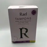 New Rael Tampons Super And Regular Absorbency Organic Cotton BPA-Free 40ct