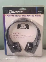 EMERSON AM/FM STEREO HEADPHONE RADIO HR6216 ADJUSTABLE & FOLDABLE HEADBAND