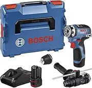 Bosch Professional 12V System Cordless Drill GSR 12V-35 FC (Including 2 x Attachments, 2 x Batteries GBA 12V 3.0Ah, Charger GAL 12V-40, Additional Handle, in L-BOXX)