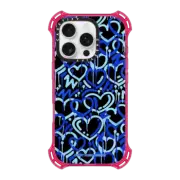 iPhone 16 Pro Bounce Case MagSafe Compatible Blue & Black Electric Love by Corey Paige Designs