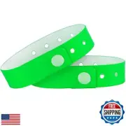 Ouchan Plastic Event Wristbands Neon Green - 500 Pack Vinyl Wristbands for Pa