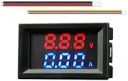 KiBcsLic 5x Digital Voltmeter Ammeter DC 100V 10A Amp LED Amp Digital Display V Meter Gauge