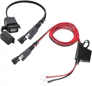 FUNOMOCYA SAE to USB Motorcycle Phone Charger Fast Charge Adapter Black Compatible with Smartphones and USB Devices Durable and Material Heat Corrosion Resistant