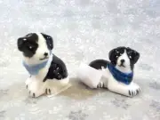 Cracker Barrel Ceramic Mini PUPPY DOGS Salt & Pepper Shaker Set - NEW