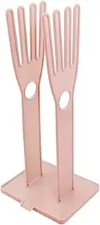 Kitchen Glove Holder and Drying Rack - Plastic Mitten Hanger, Sink Stand, Dish Dryer - Pink