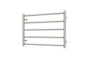 Radiant RTR03 Round Bar Heated Towel Rail - 750 x 550mm- Brushed Nickel - Stainless Steel - Bottom Right/Top Left Wiring