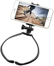 FastSun Phone Neck Holder Lazy Neck Holder Stand Universal Neck Hanging Holder Smart Phone Sport Camera Self-Timer Tool Adjustable 4-6 inch Bracket for iPhone for Samsung for GoPro Black