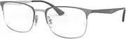 [Ray-Ban] RX6421 Eyeglasses Bundle: RX 6421 3004 Grey On Silver and Universal Anti-slip Silicone Leash, Grey on Silver