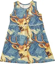 [Caihoyu] Girl Dress Kid Fashion Spring Dresses Summer Active Playwear, Multicolor03, 4 Years