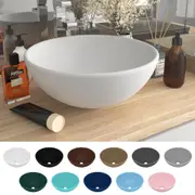 Luxury Bathroom Basin Round Ceramic Vanity Sink Matte Black/Matte White vidaXL