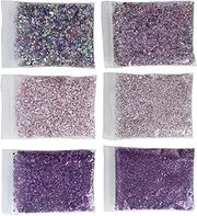 DIY Shining Crushed Glass Filler Glitter for Resin Craft Decoration for Family - Mix/Pink/Purple, Large/Small Bag