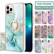 For iPhone 14 13 12 11 Pro Max SE 8 Plus XR XS Case Marble Shockproof Ring Cover