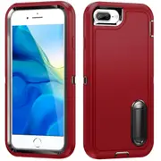 MCC Shockproof iPhone 7+ 8+ Case Cover Heavy Duty with Stand Apple Plus [Red+Black]