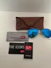 Ray Ban Aviator Sunglasses 58 mm ORB3025 Blue Mirror NEW in BOX