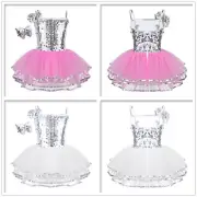 Girls Ballet Leotard Tutu Kids Seqsuins Jazz Dance Dress Skirt Performe Costumes