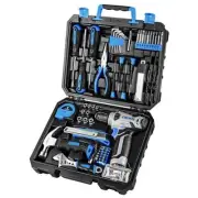 Drill Set: Tool Set with 8V Cordless Drill, Home Tool Kit with Drill, Blue