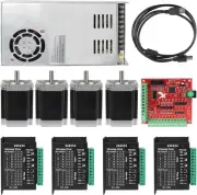 RATTMMOTOR CNC Controller Kit, 4 Axis CNC Kit with Nema23 Stepper Motor 57*76Mm