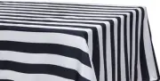 7 BLACK & WHITE STRIPED SATIN TABLECLOTHS 60"x126" CHARMEUSE PRINT SILK SALE