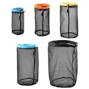Stuff Sack Mesh Storage Bag Drawstring Bags Wash Net Hiking Travel Storage Bags