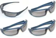 Lot 4 Blue Frame Sperian A1015 Fulcrum Series Eyewear TSR Gray Fog-Ban Anti-Fog