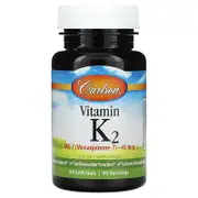 Carlson, Vitamin K2, MK-7 (Menaquinone-7) , 45 mcg, 90 Soft Gels