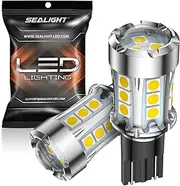 SEALIGHT 912 921 LED Bulbs for Backup Reverse Light, T15 906 904 916 W16W Light Bulbs with Projector Replacement Trunk Cargo 3rd Brake Stop Lights, 600% Brighter Xenon White Non-polarity Pack of 2