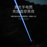 在飛比找ETMall東森購物網優惠-微笑鯊強光超亮手電筒充電便攜小激光超長續航家用戶外遠射氙氣燈