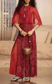 [Rabanne] Sequin-Embellished Beaded Capelet Top