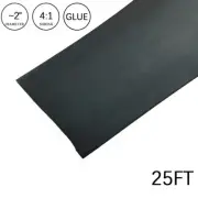 4:1 Heat Shrink Tubing 2" 25FT Black Glue Waterproof Dual Wall Wires Wrap