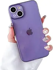 Case for iPhone 13 Mini 5.4 inch,Cute Clear Soft Silicone Bumper Protective Retro Color Transparent Case - Purple