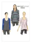 VOGUE SEWING PATTERN 9055 MISSES 4-14 EASY KNIT SHAPED HEMLINE PULLOVER TOPS