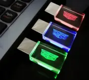 USB Flash Drive 2.0 Metal Stick 4/8/16/32/64 GB Cadillac Car Logo Cool LED Light