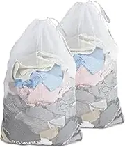 Large Mesh Laundry Bag with Drawstring,2Pcs Large Mesh Laundry Bag with Drawstring,Mesh Laundry Bag Drawstring Laundry Bag,Drawstring Design Laundry Bag,Mesh Laundry Bag Heavy Duty Mesh Drawstring Bag