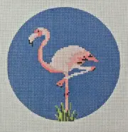 Hand-painted Needlepoint Canvas, Flamingo, 18" mesh, NEW