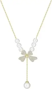 [Generic] Necklace Fashion Elegant 925 Sweet Necklace Women's Light Luxury Necklace Creative Pearl Bow Necklace Necklaces for Women