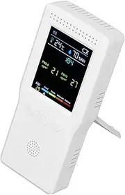 Air Quality Monitor, 9 in 1 Portable Air Quality Tester, Temperature & Humidity, PM2.5, PM10, HCHO, TVOC, CO, CO2, Multifunctional Air Gas Detector with Backlit LCD Screen