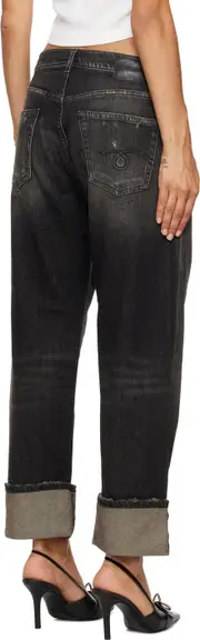 Logo denim pants 24,25,26,28 black