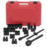 30pcs 1/2" Drive Deep Impact Sockets Garage Workshop Tools Set Kit(8-32MM Metric, Gas & Electric Dual-Use)