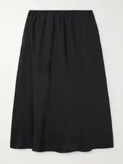 [LISA YANG] LISA YANG - Silk-blend Satin Midi Skirt - Black - 1 1 Black