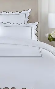 [THE LINO] 3 Lines And Waves Cotton Percal Twin Top Sheet