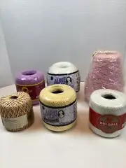 5 New Crochet Thread Plus 1 Holder Of Rayon/silk Thread (used). See Details