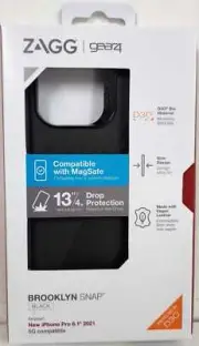 ZAGG - Gear4 Brooklyn Snap MagSafe Compatible Case for Apple iPhone 13 Pro Black