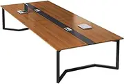 HOLGVE Conference Table, 118.1Inches/300cm Large Meeting Desk, Rectangular Seminar Training Desk, Accommodates 10-12 People