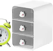 Desk Storage Box - 3 Tier Stackable Desk Storage Box | Storage Drawers for Desk | Clear Desktop Storage Box Stackable Makeup Drawer Organizer, Large-capacity Desk Supplies Storage Organiser
