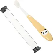 EXAOMBLE Panda Toothbrush Comfortable Toothbrush for Kids Gentle Gum Care Manual Brush with Tooth Cleaner Storage Bucket