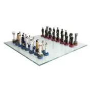 Army vs Navy Chess Set with Glass Board New
